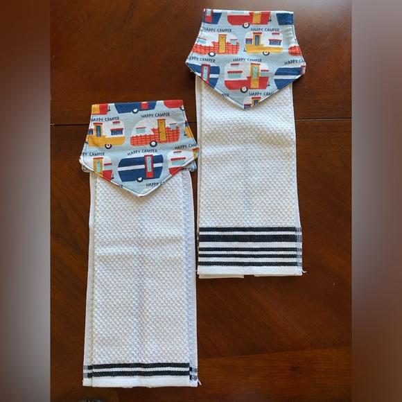 Hand made towel “happy camper” - Picture 2 of 2